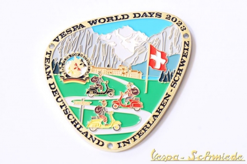 Plakette "Vespa World Days 2023" - Interlaken / Schweiz - Gold - Limitiert auf 75 Stück weltweit!